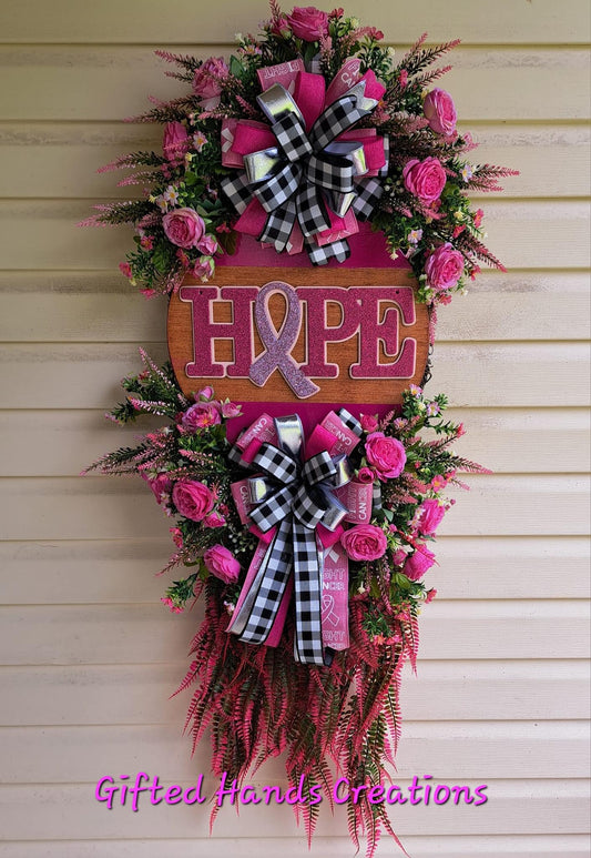 Hope Breast Cancer Awareness Wreath