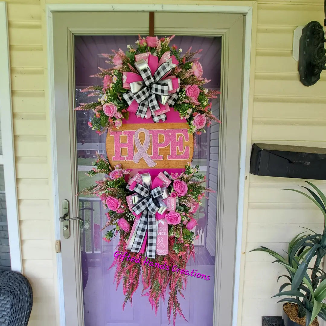 Hope Breast Cancer Awareness Wreath